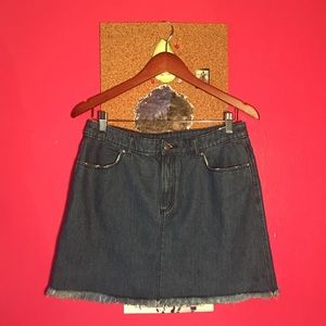 Distressed Denim Skirt